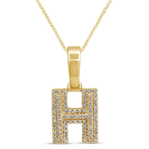 10K Yellow 0.13Ct D-Micropave Initial H