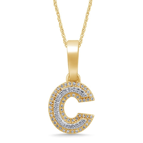 10K Yellow 0.10- 0.12Ct D-Micropave Initial C