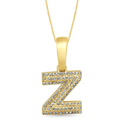 10K Yellow 0.15Ct D-Micropave Initial Z