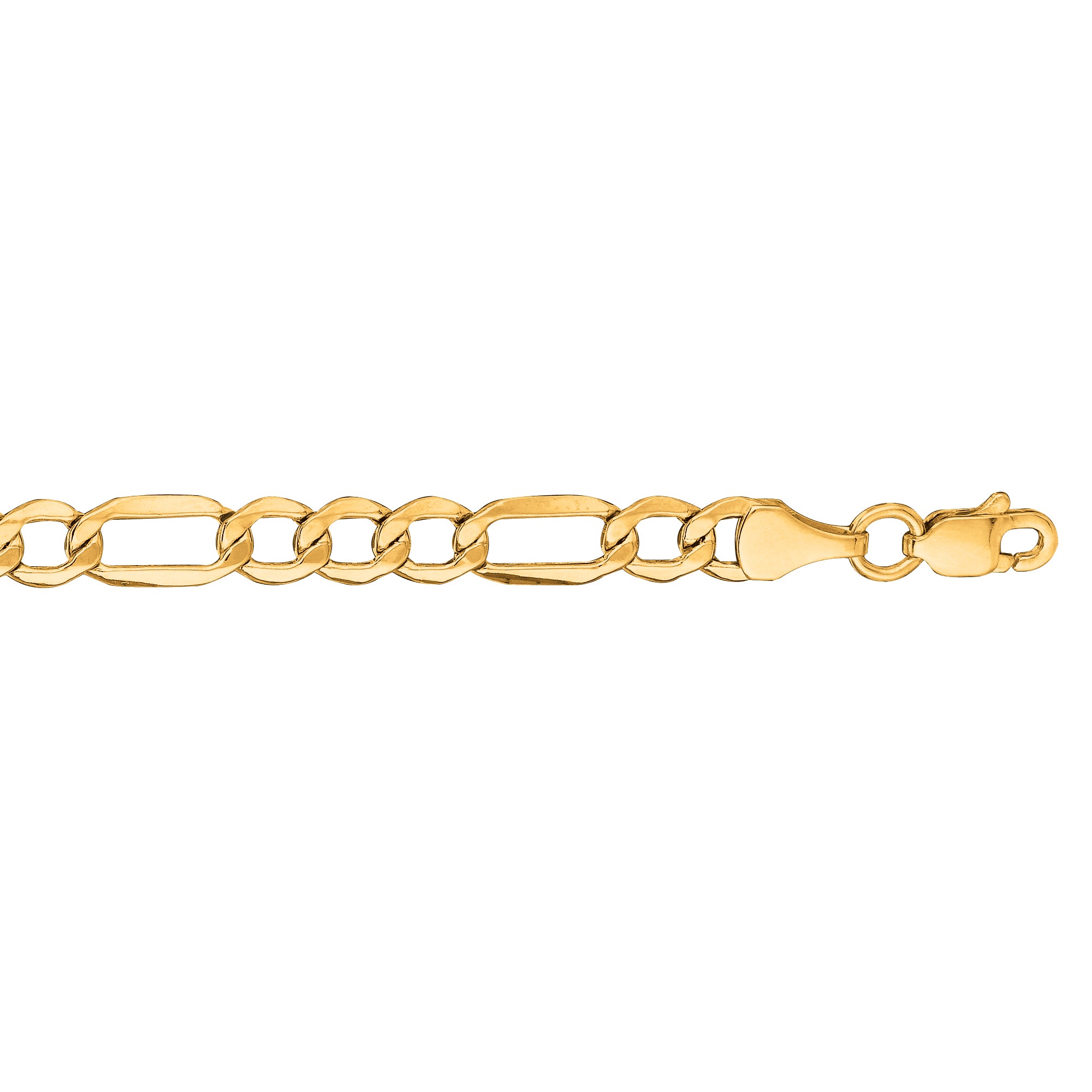 10K Yellow Gold 4.7mm Lite Figaro 24" Chain with Lobster Lock