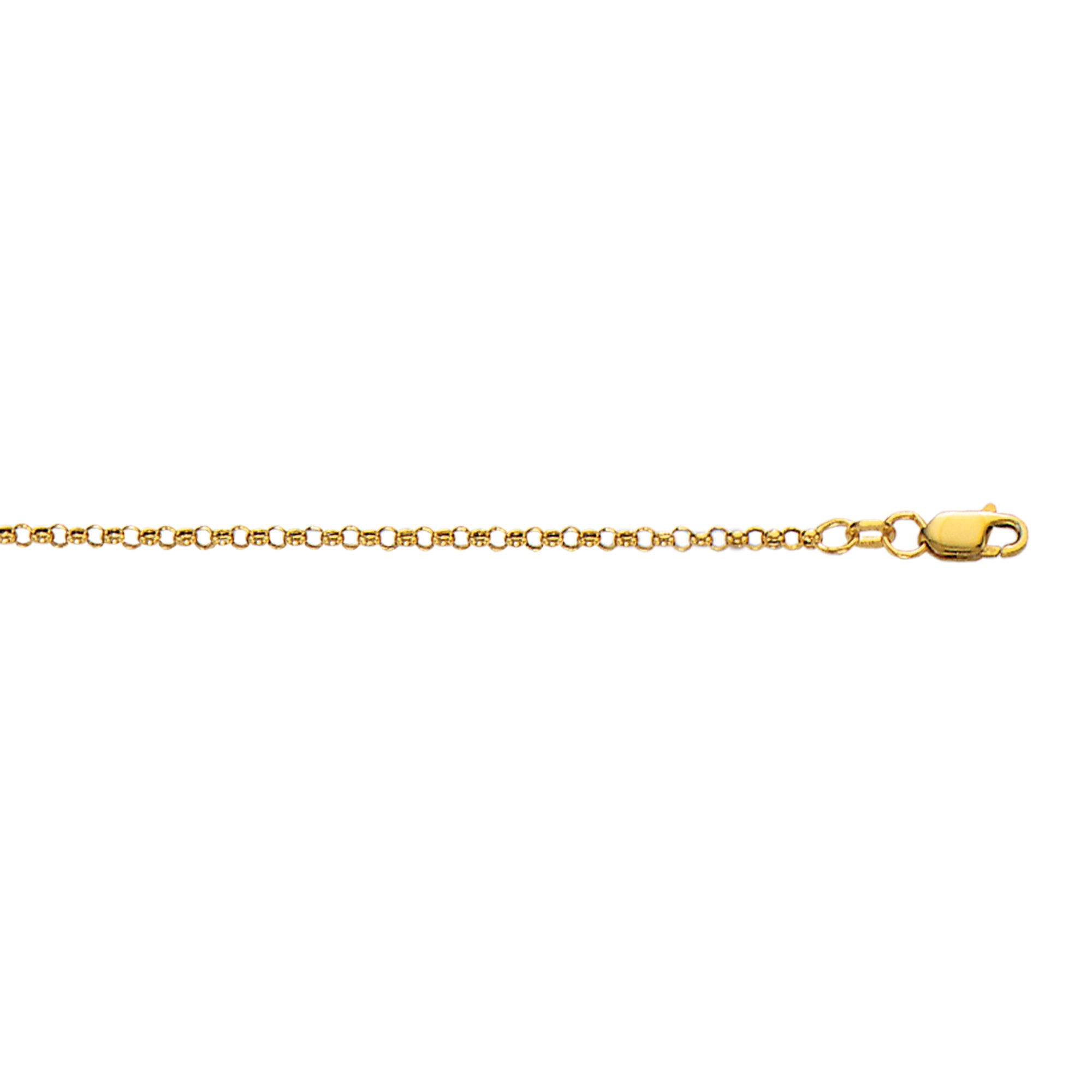 10K Yellow Gold 2.4mm Lite Rolo 20" Chain with Lobster Lock