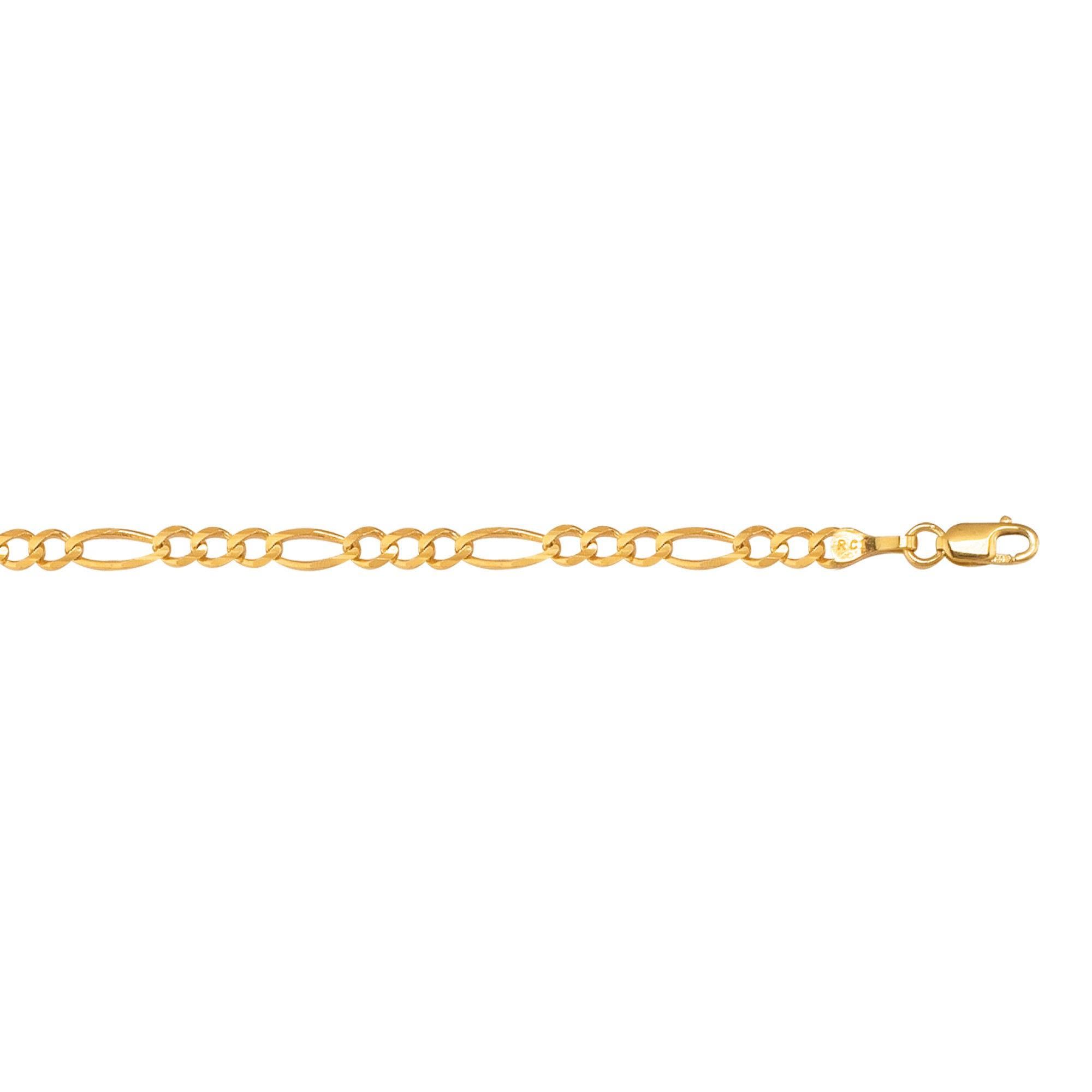 10K Yellow Gold 3.7mm Figaro 24" Chain with Lobster Lock