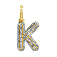 10K Yellow 0.44- 0.49Ct D-Baguette Initial  K