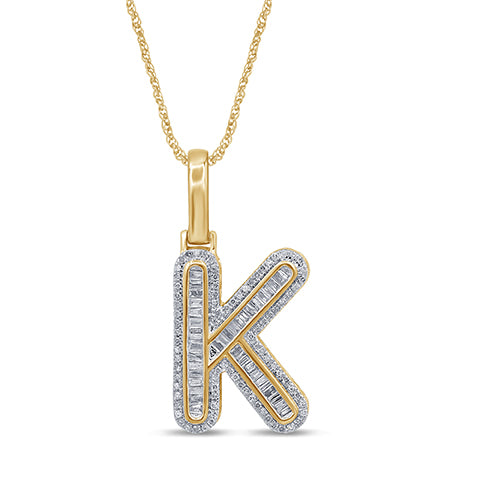 10K Yellow 0.44- 0.49Ct D-Baguette Initial  K