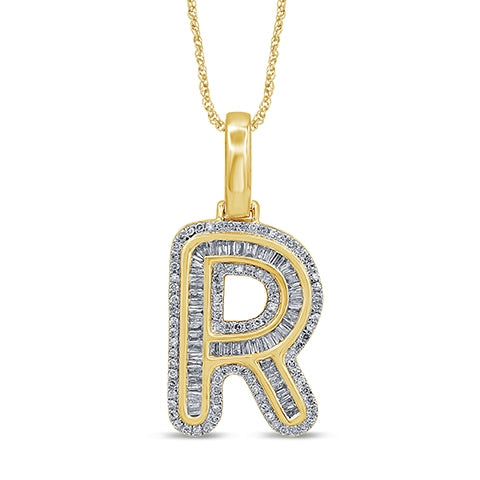 10K Yellow 0.52- 0.60Ct D-Baguette Initial  R