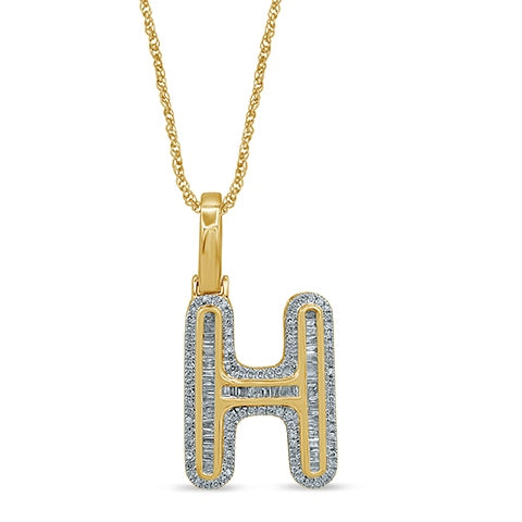 10K Yellow 0.50- 0.56Ct D-Baguette Initial  H