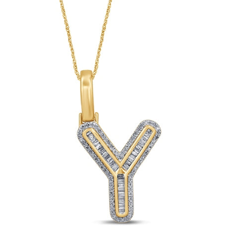 10K Yellow 0.33- 0.38Ct D-Baguette Initial  Y