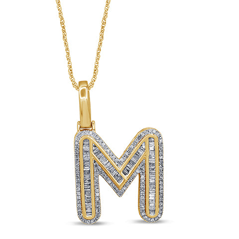 10K Yellow 0.63- 0.70Ct D-Baguette Initial  M