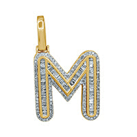 10K Yellow 0.63- 0.70Ct D-Baguette Initial  M