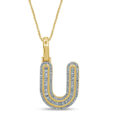 10K Yellow 0.48- 0.55Ct D-Baguette Initial  U