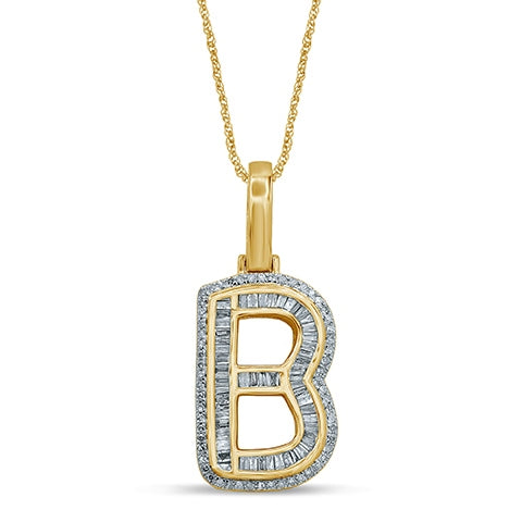 10K Yellow 0.46- 0.56Ct D-Baguette Initial  B