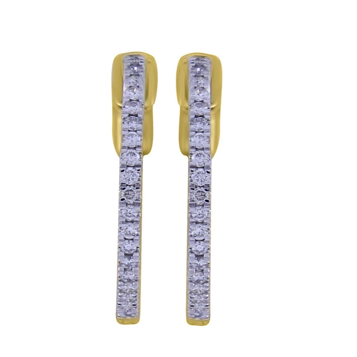 14K Yellow 0.46-0.52Ct D- Earrings Hoops