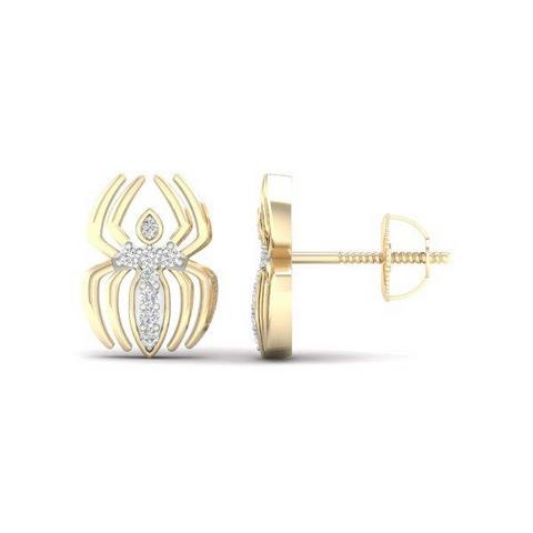 10K Yellow 0.05Ct D-Earrings Spider