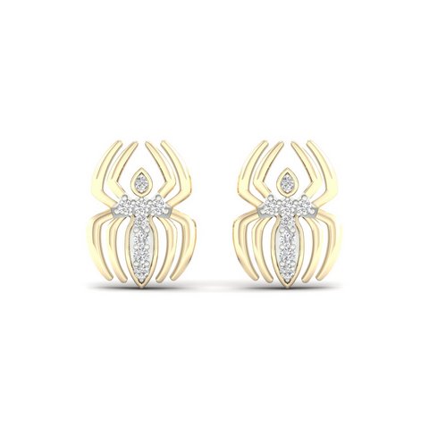 10K Yellow 0.05Ct D-Earrings Spider