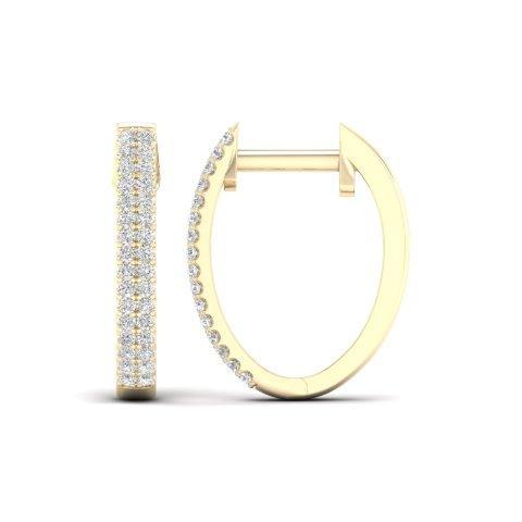 10K Yellow 0.15Ct D- Earrings Hoops