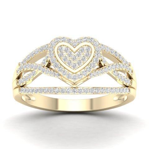 10K Yellow 0.33Ct D-Ladies Rings Heart