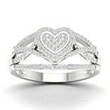 10K White 0.33Ct D-Ladies Rings Heart