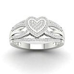 10K White 0.33Ct D-Ladies Rings Heart