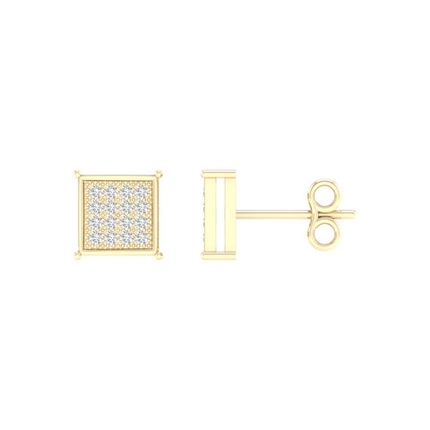 10K Yellowspl Price  0.09- 0.10Ct D-Micropave  Earrings  Square