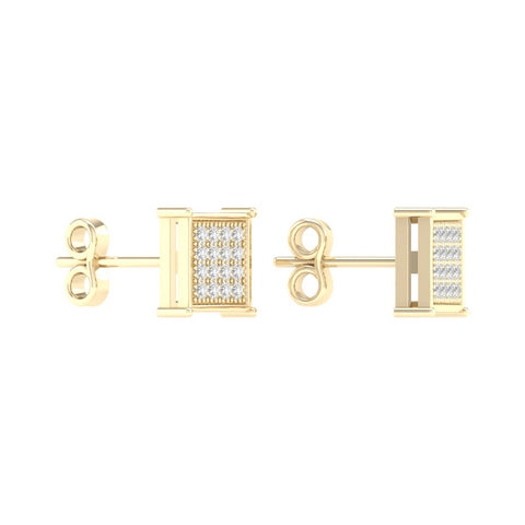 10K Yellowspl Price  0.09- 0.10Ct D-Micropave  Earrings  Square