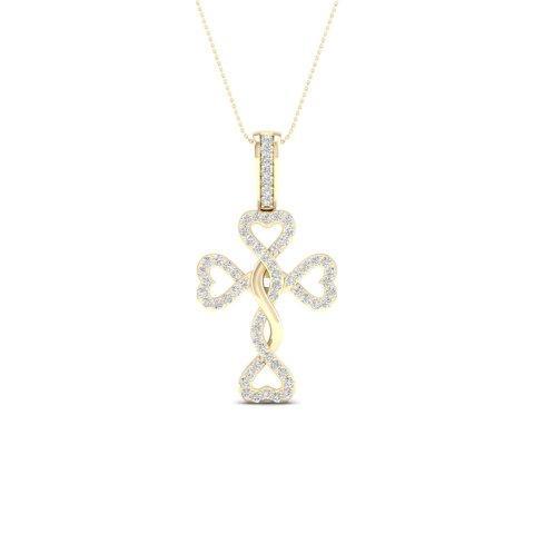 10K Yellow 0.15Ct D-Cross Charms