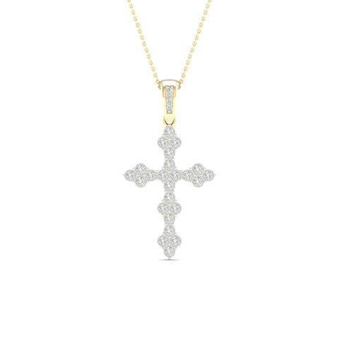 10K Yellow 0.06Ct D-Cross Charm