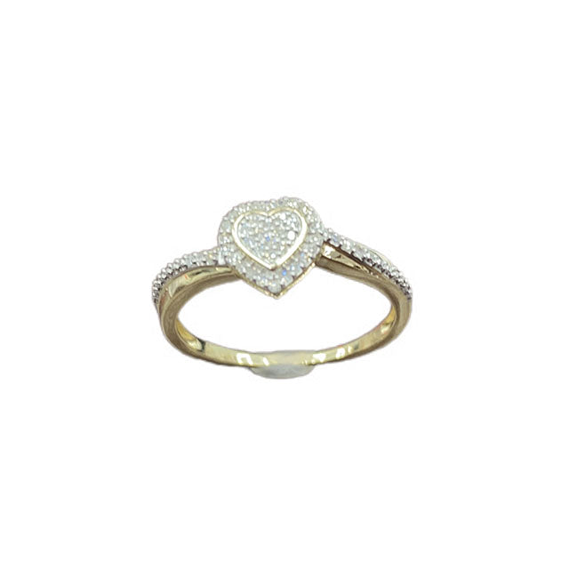 10K Yellow 0.10Ct D-Ladies Rings Heart