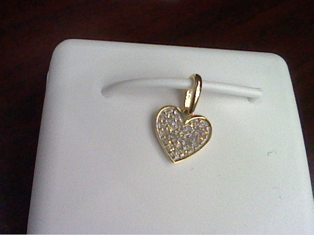 10K Yellow 0.09Ct D-Heart Charms