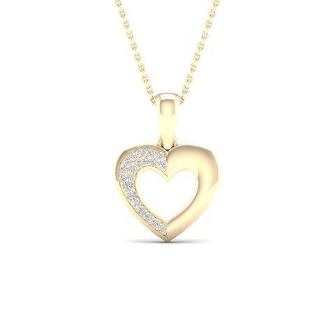 10K Yellow 0.06Ct D-Heart Charms