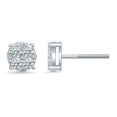 10K White 0.51-0.54Ct D-Earring