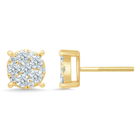 10K Yellow 0.72-0.78Ct D-Dark Earring