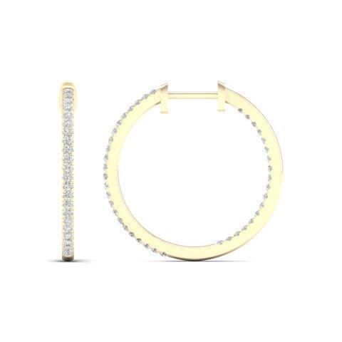 14K Yellow 0.25Ct D-Earrings Hoops