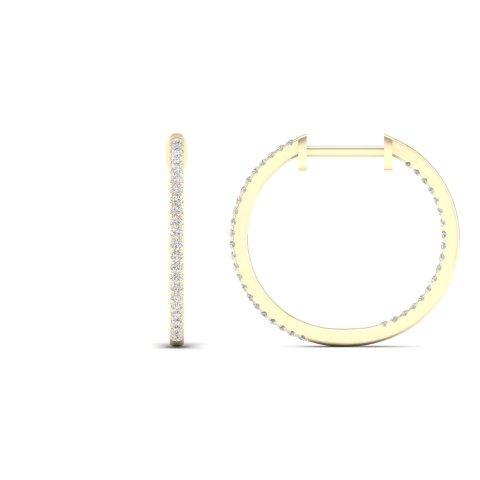 14K Yellow 0.33Ct D-Earrings Hoops