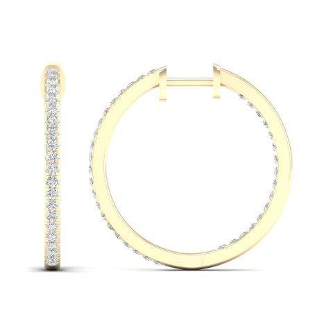 14K Yellow 0.50Ct D- Earings Hoops