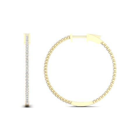 14K Yellowspl Price  1.00Ct D-Earrings Hoops