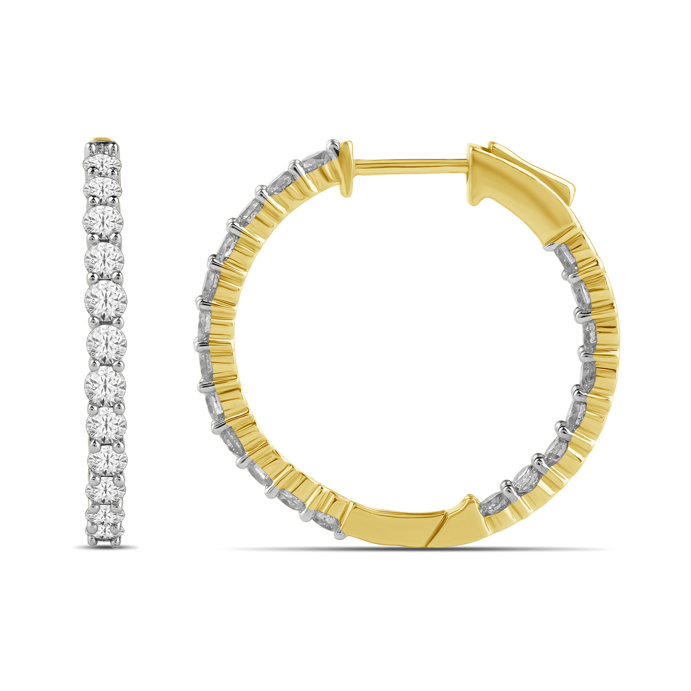 14K Yellowspl Price  2.00Ct D-Earrings  Hoops