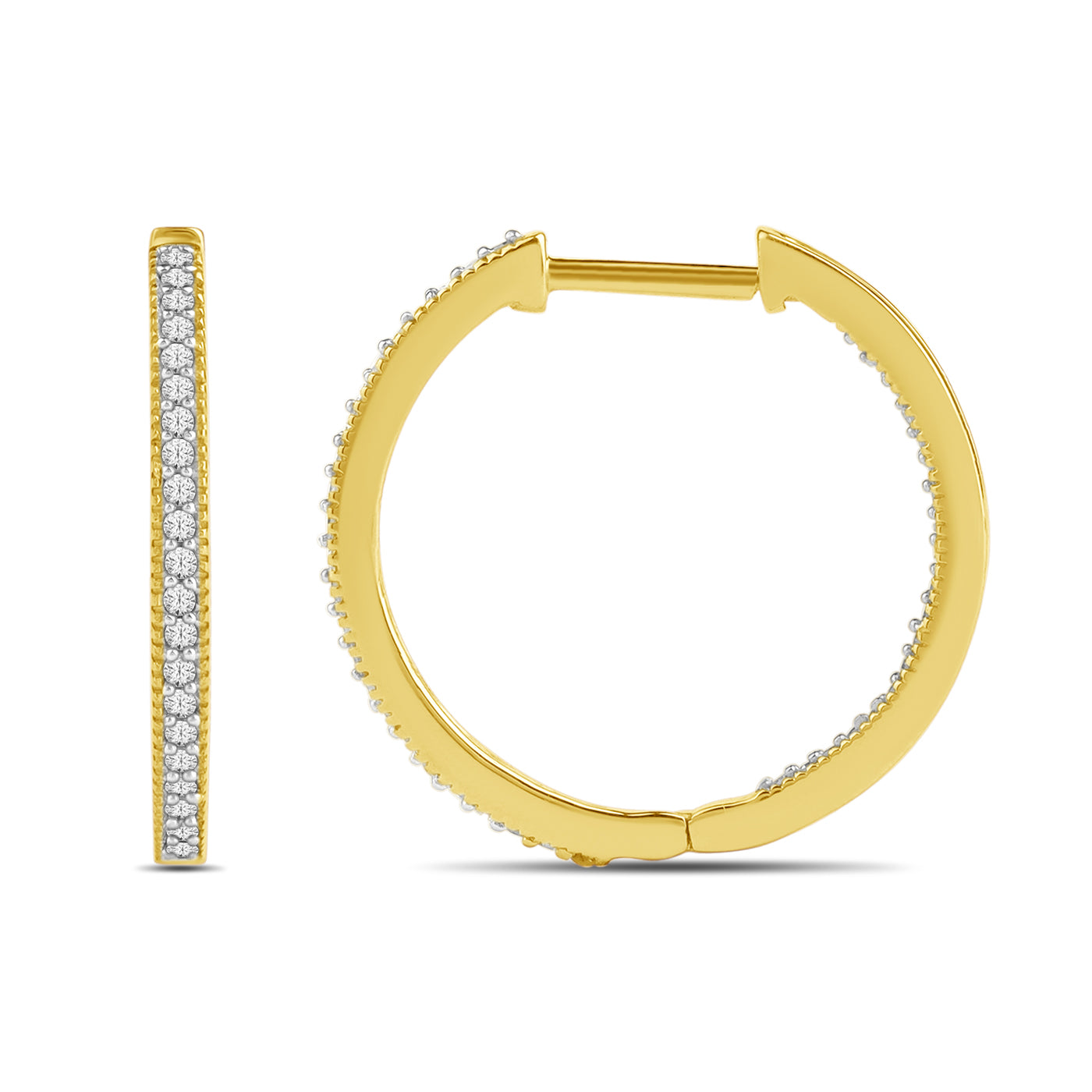 14K Yellow 0.25Ct D-Earrings Hoops