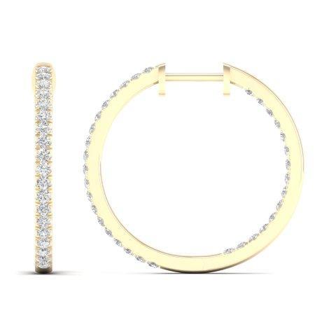 14K Yellowspl Price  1.00Ct D-Earrings Hoops