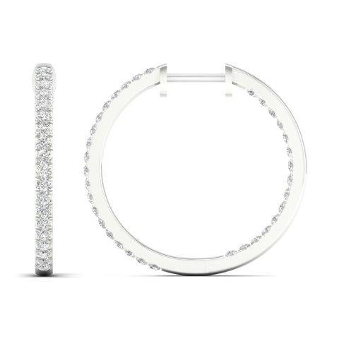 14K Whitespl Price  1.00Ct D-Earrings  Hoops