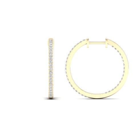 14K Yellow 0.74-0.75Ct D-Earring Hoop