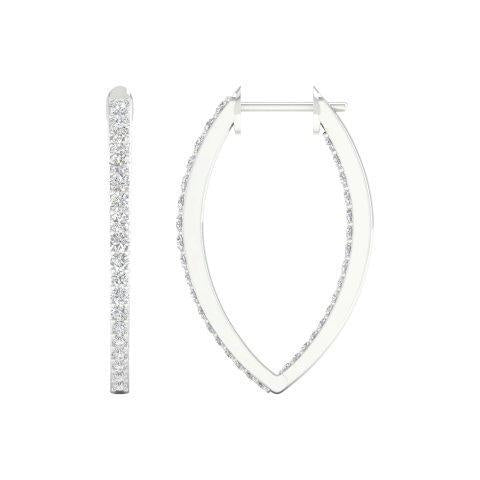 14K Whitespl Price  0.50Ct D-Earrings  Hoops