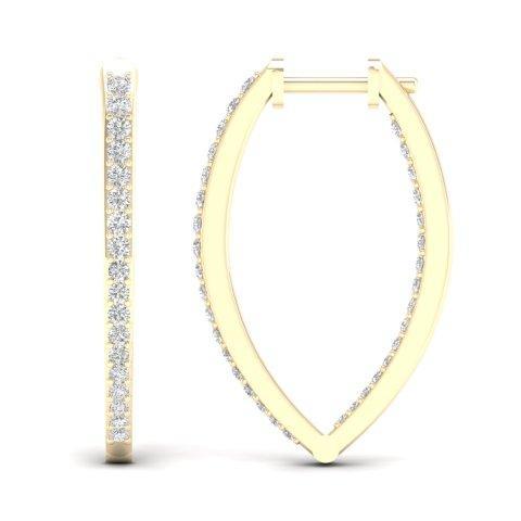 14K Yellowspl Price  0.75Ct D-Earrings Hoops