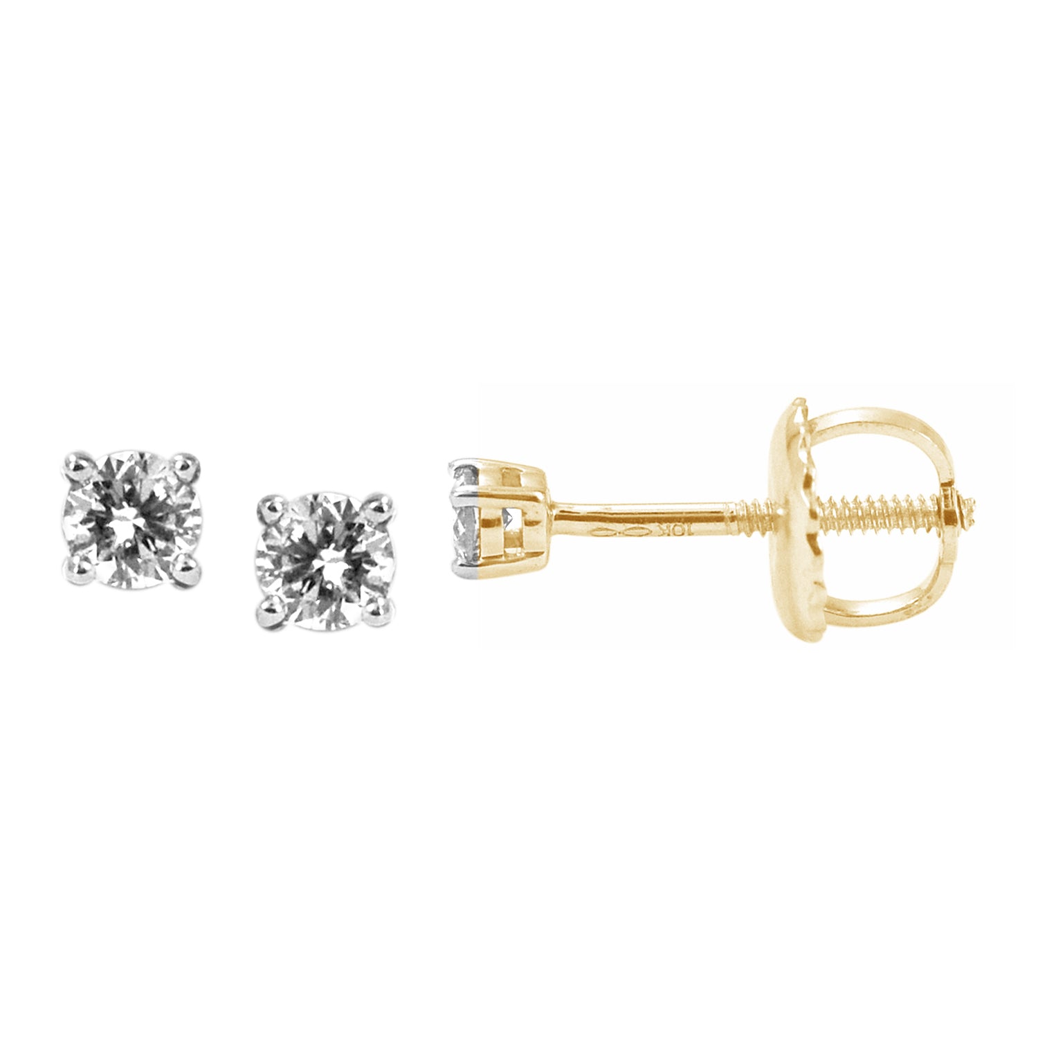 10K Yellow 0.07- 0.10Ct D-Earrings