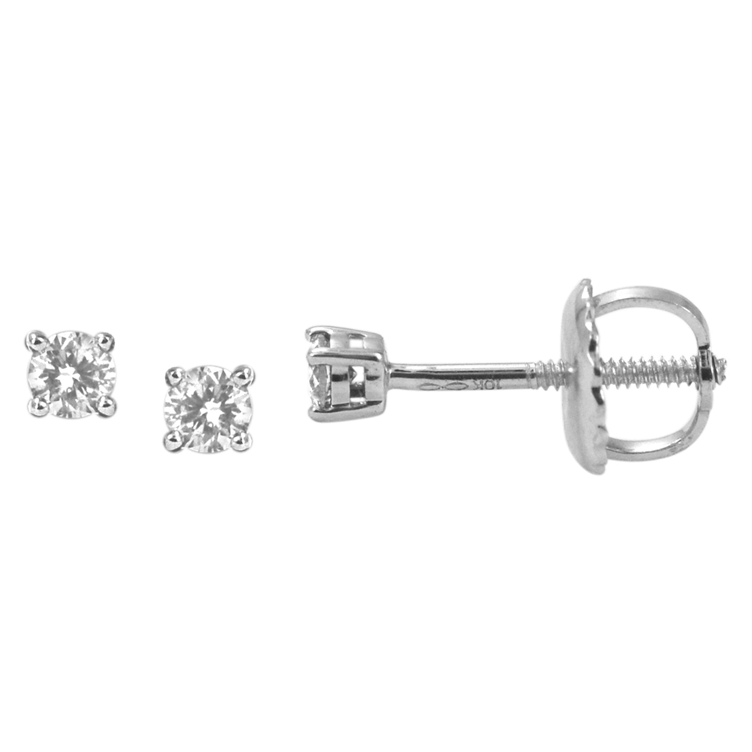 10K White 0.07- 0.10Ct D-Earrings