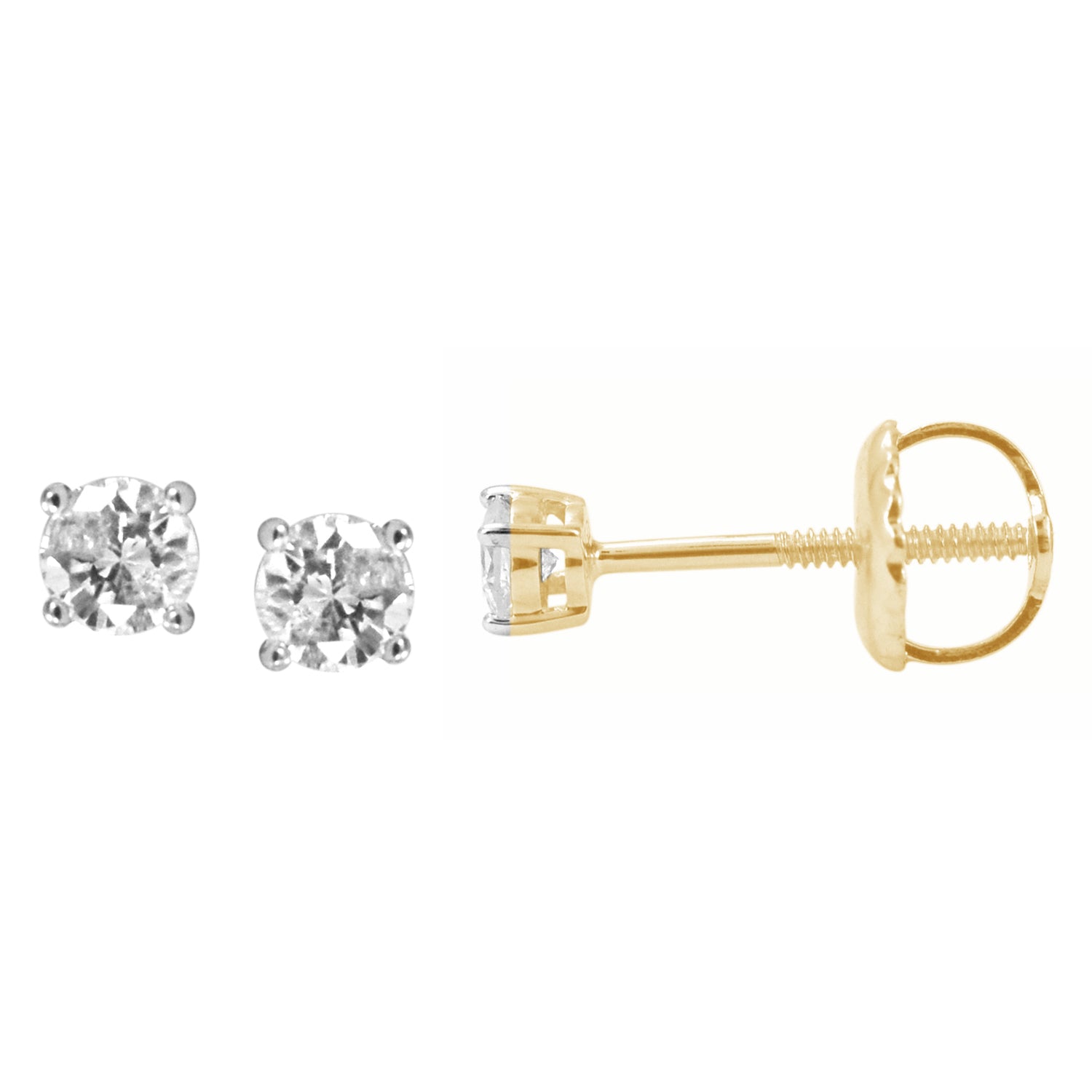 10K Yellow 0.14 -0.19Ct D-Earrings