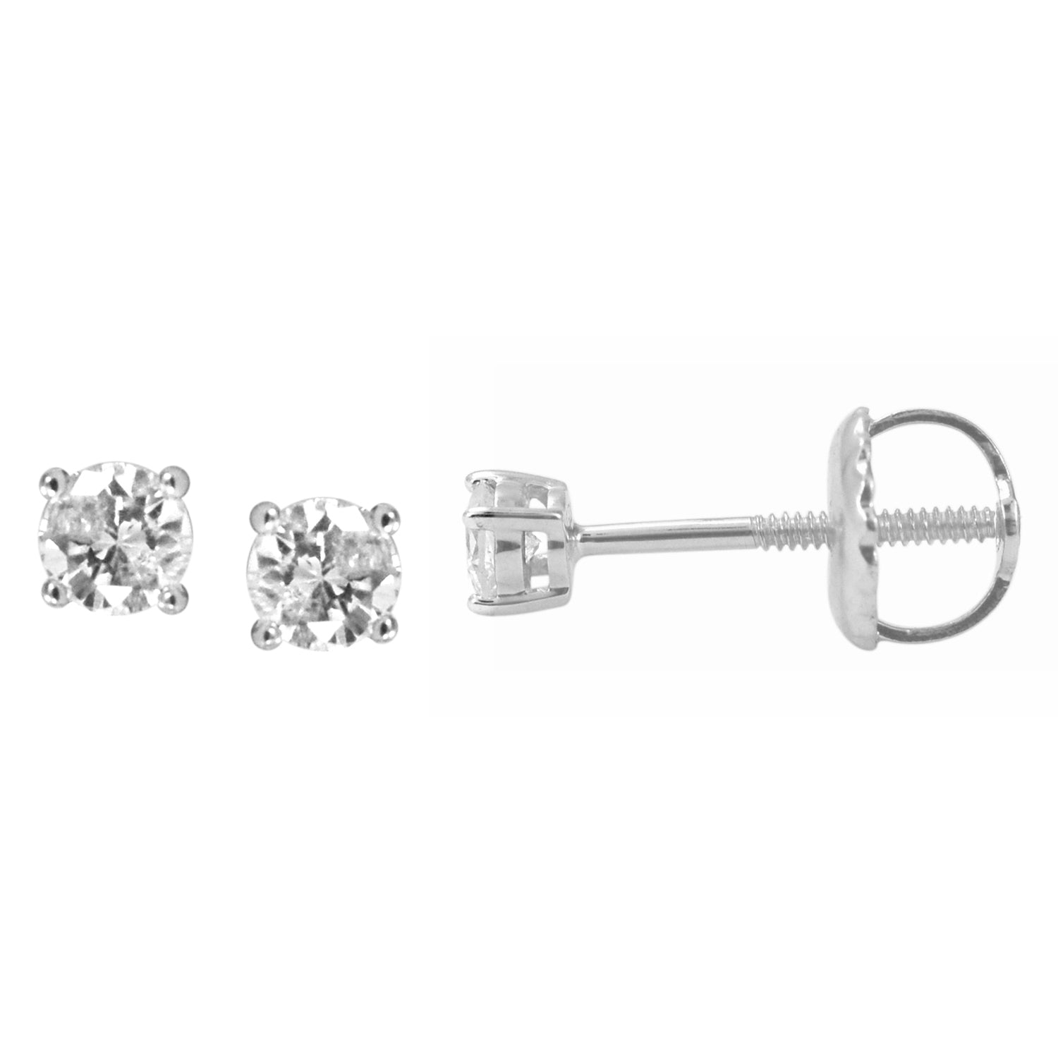 10K White 0.14-0.16 Ct D-Earrings