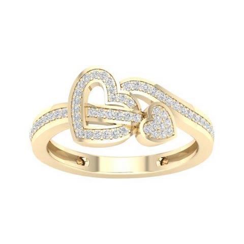 10K Yellow 0.15Ct D-Ladies Rings  Heart