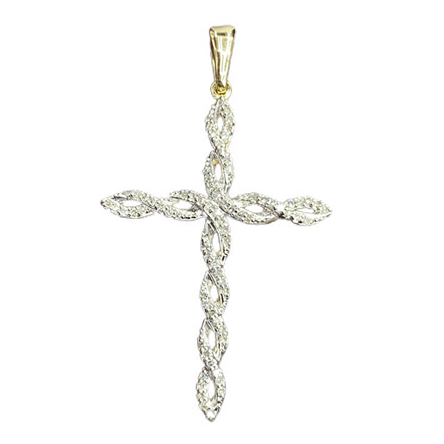 10K Yellow 0.18Ct D-Cross Charms