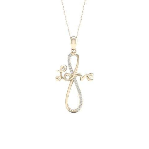 10K Yellow 0.05Ct D-Ladies Charms Love