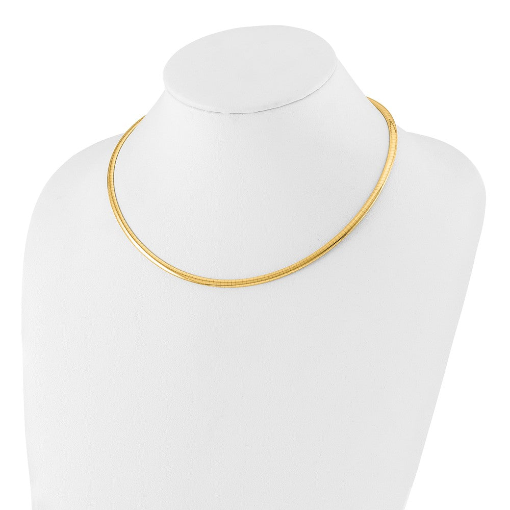 14K 4mm Domed Omega Necklace